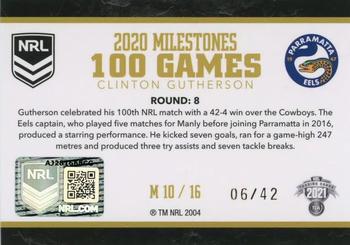 2021 NRL Elite - Milestones #M10 Clinton Gutherson Back